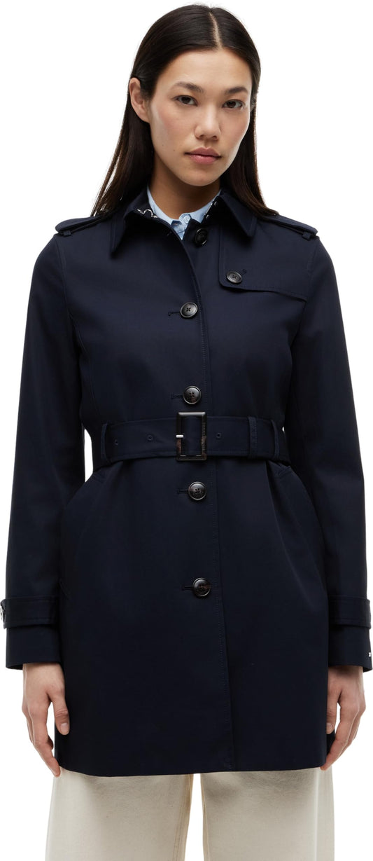 Cazadora Mujer Heritage Single Breasted Trench Cazadora de entretiempo, Azul (Midnight), XS