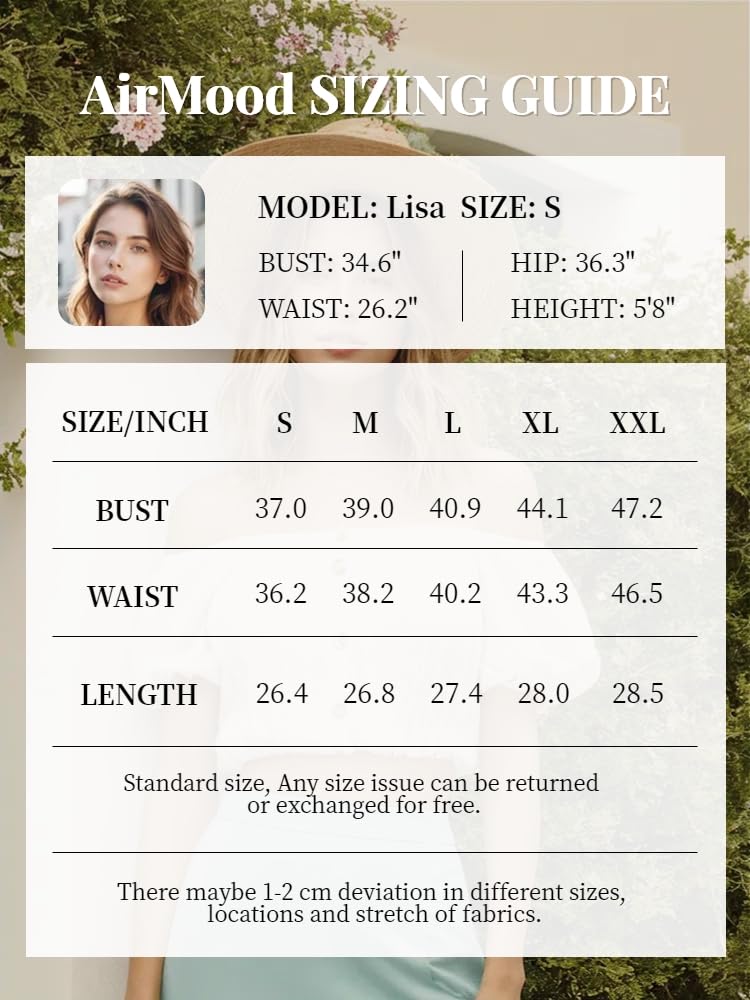AirMood Camisetas con Costillas Elegantes Casuales de Manga Larga para Mujer, Cuello Redondo, holgadas, Azul, S