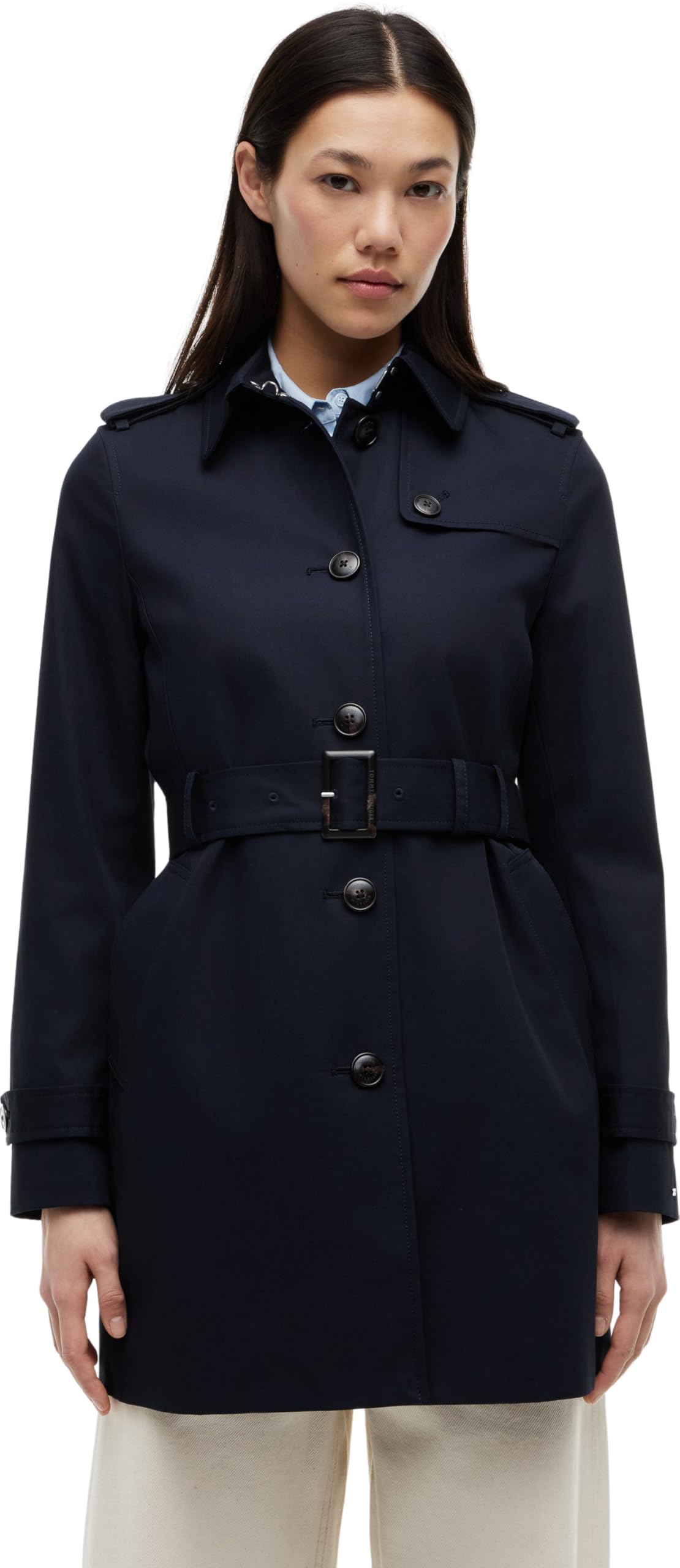 Cazadora Mujer Heritage Single Breasted Trench Cazadora de entretiempo, Azul (Midnight), XS