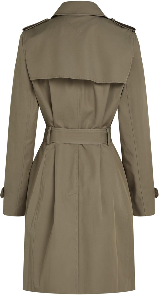 Gabardina Mujer Cotton Slim Fit corta, Marrón (Tundra Brown), 32