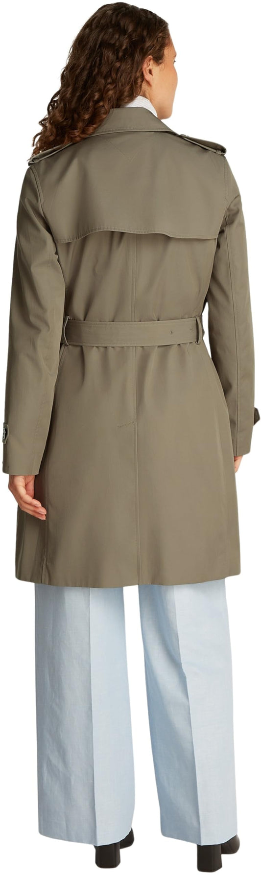Gabardina Mujer Cotton Slim Fit corta, Marrón (Tundra Brown), 32