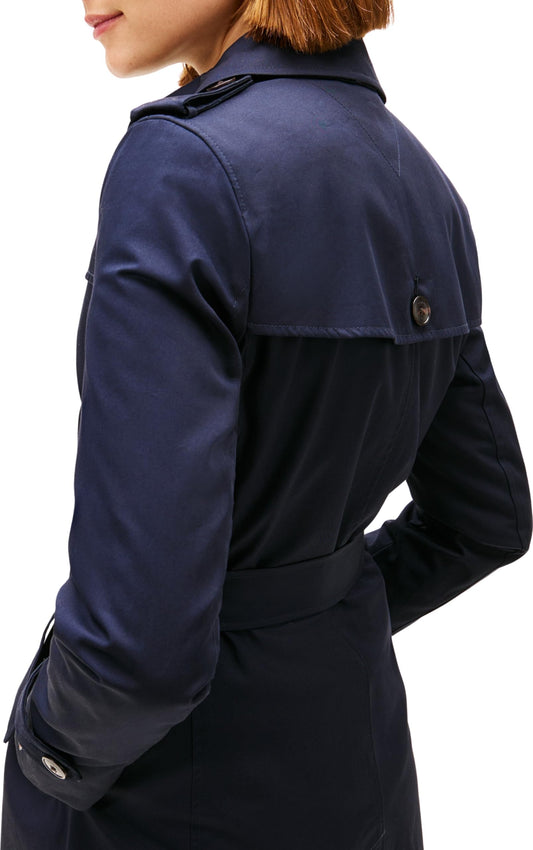 Cazadora Mujer Heritage Single Breasted Trench Cazadora de entretiempo, Azul (Midnight), XS