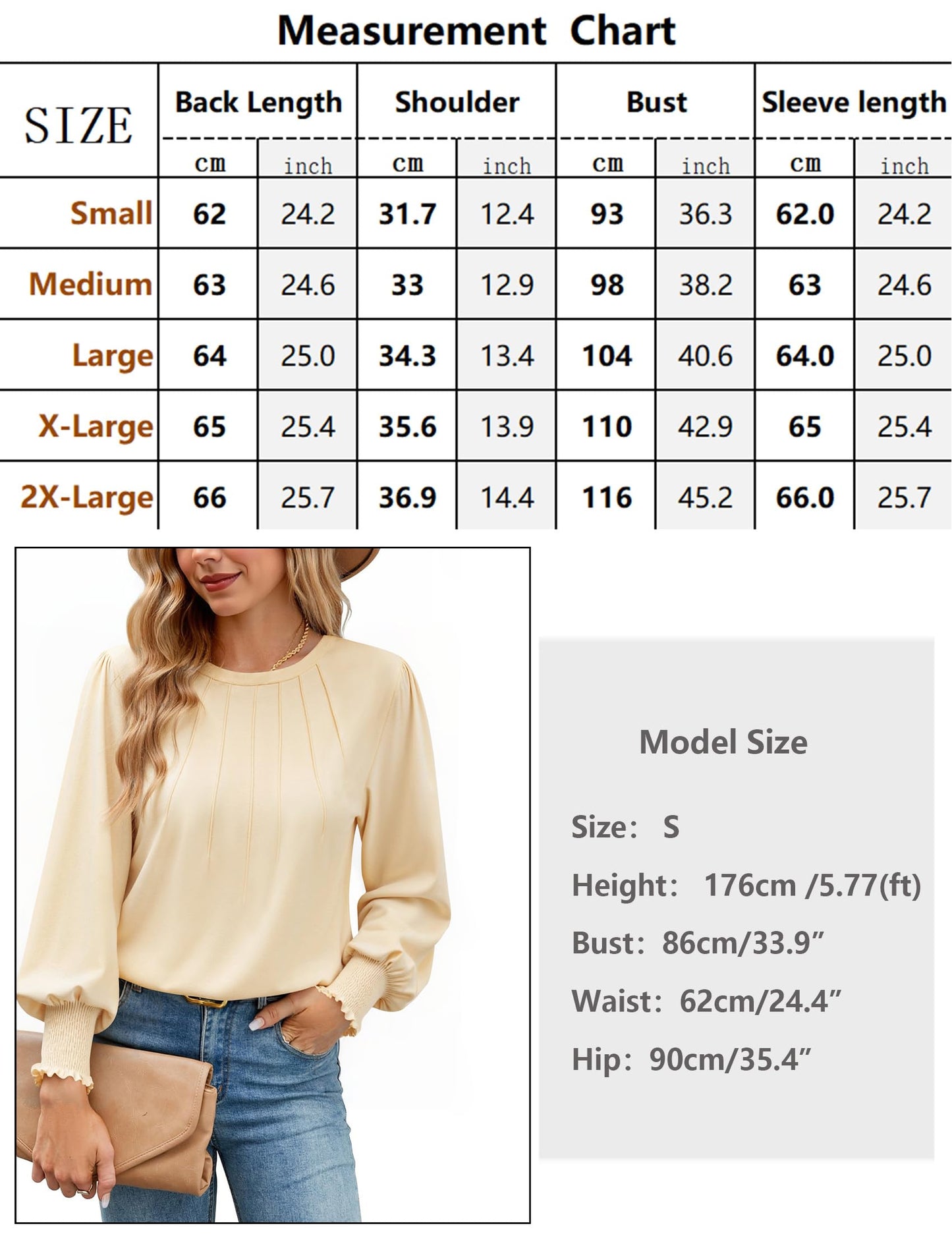 Gyabnw Camiseta de Manga Larga Mujer con Cuello Redondo t-Shirt Mujer Plisada Básica Tops Blusas Elegantes e Informales para a Diario