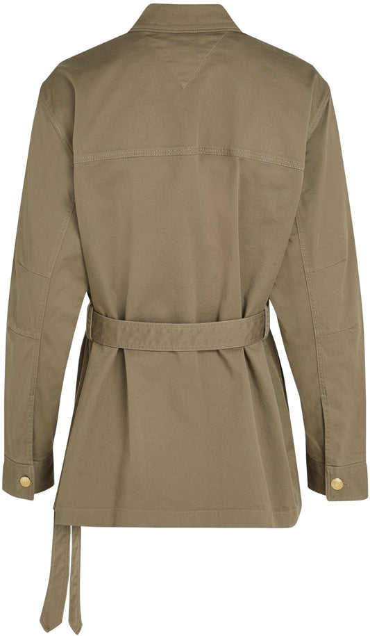 Chaqueta tipo camisa Mujer Gold Button Utility con bolsillos en el pecho, Marrón (Tundra Brown), XXL