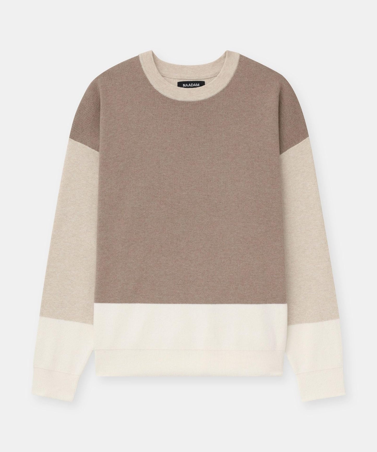 - Sudadera de algodón y cachemira para mujer, Oatmeal Combo, M