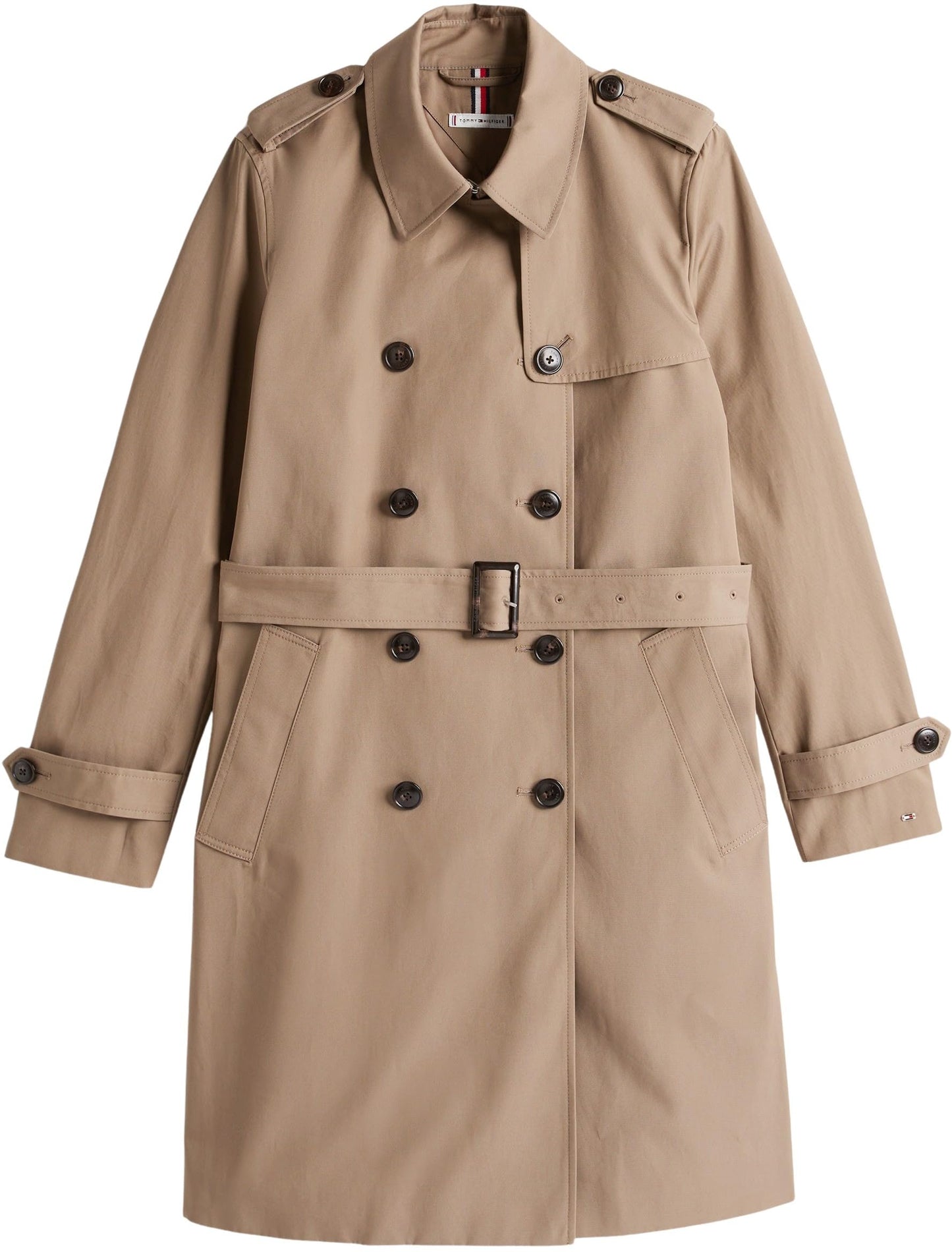 Gabardina Mujer Cotton Slim Fit corta, Marrón (Tundra Brown), 32